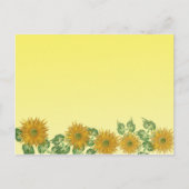 Kleurrijke Fractal Yellow Flower Leaf Border Briefkaart (Voorkant)
