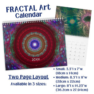 Kleurrijke fractale kunst - kalender