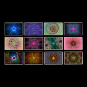 Kleurrijke fractale kunst - lang kalender