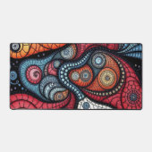 Kleurrijke fractale spiraalkunst bureaumat (Voorkant)