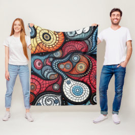 Kleurrijke fractale spiraalkunst fleece deken