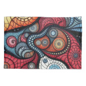 Kleurrijke fractale spiraalkunst kussensloop (Achterkant-Links)