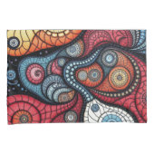 Kleurrijke fractale spiraalkunst kussensloop (Voorkant-Rechts)