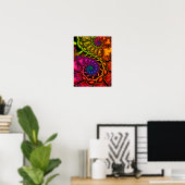 Kleurrijke Fractale Spiralen Poster (Thuiskantoor)