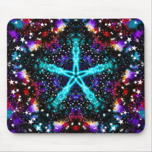 Kleurrijke Fractale Sterren Universum Mandala Ster Muismat