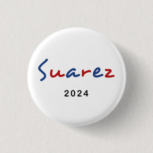 Kleurrijke Francis Suarez 2024 Script Tekst Ronde Button 3,2 Cm