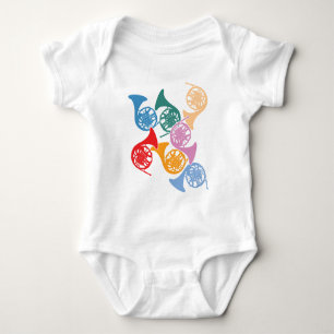 Kleurrijke Franse Hoorns Romper