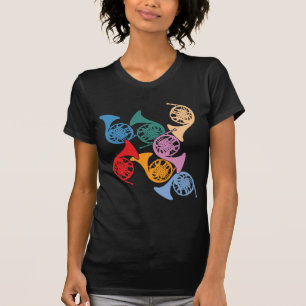 Kleurrijke Franse Hoorns T-shirt