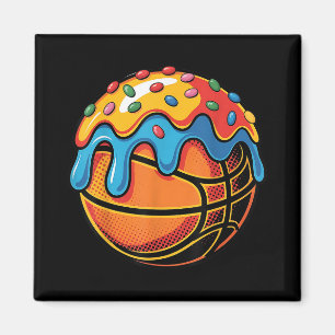 Kleurrijke Frosted Basketball Dessert Style kunstw Magneet