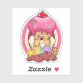 Kleurrijke Frosted Beer Cupcake| Sticker (Vel)