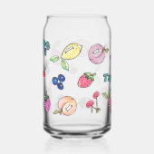 Kleurrijke Fruit Cherry Modern Lemon Strawberry Na Blikvorm Glas (Voorkant)