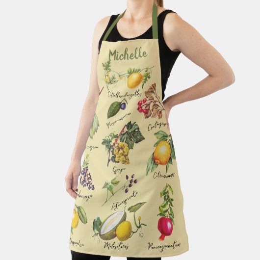 Kleurrijke Fruit Collage Custom Name Schort (Insitu)