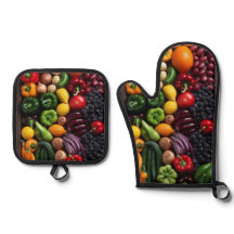 Kleurrijke Fruit- en Groente Ovenwant & Pannenlap
