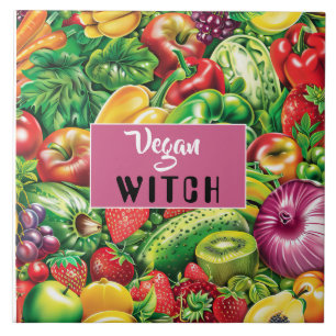 Kleurrijke Fruit & Groenten Vegan Witch Tegeltje