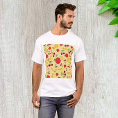 Kleurrijke Fruit Patroon Appels Kersen en Peren T-shirt