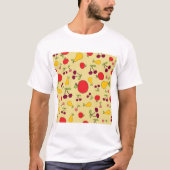 Kleurrijke Fruit Patroon Appels Kersen en Peren T-shirt (Voorkant)