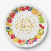 Kleurrijke Fruitfeest Papieren Borden Set