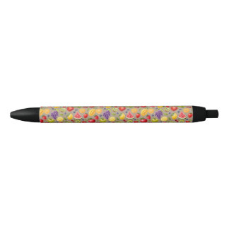 Kleurrijke Fruitige Patroon Pen (Bruine Basis)