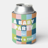 Kleurrijke Fun Block Pattern Baby Party Douche Blikjeskoeler (Blikje Voorkant)