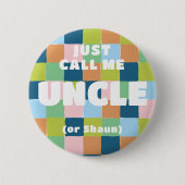 Kleurrijke Fun Checker Block Baby shower Uncle Ronde Button 5,7 Cm (Voorkant)