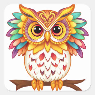 Kleurrijke Fun Owl Stickers