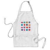 Kleurrijke Fun Patterned Coffee Mok Set Standaard Schort (Voorkant)