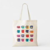 Kleurrijke Fun Patterned Coffee Mok Set Tote Bag (Achterkant)