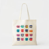 Kleurrijke Fun Patterned Coffee Mok Set Tote Bag (Voorkant)