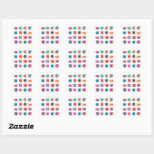 Kleurrijke Fun Patterned Coffee Mok Set Vierkante Sticker (Vel)