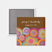Kleurrijke Fun Rainbow Pop Circles Modern Save Dat Magneet (Voorkant / Achterkant)