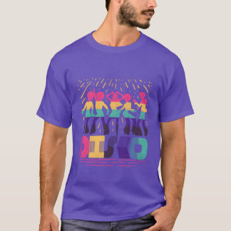 Kleurrijke funky 70s disco dans vintage shirt