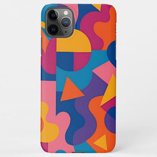 Kleurrijke Funky Amorphous Vormen Art Pattern iPhone Hoesje (Achterkant)