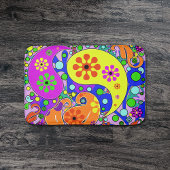 Kleurrijke Funky Flowers Retro Paisley Hippie Badmat