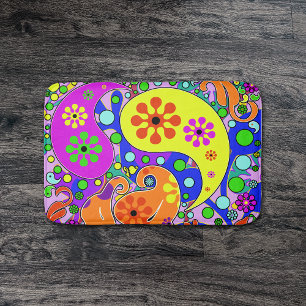 Kleurrijke Funky Flowers Retro Paisley Hippie Badmat