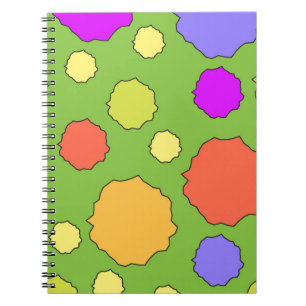 Kleurrijke funky retro cirkels notitieboek