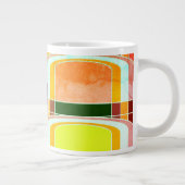 Kleurrijke Funky Retro geïnspireerd Extra Grote Mok (Rechts)