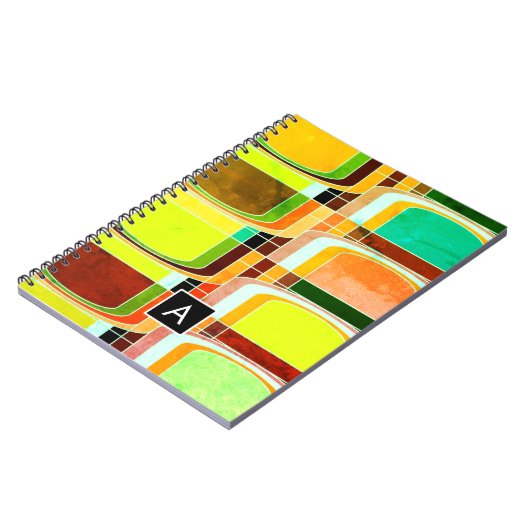 Kleurrijke Funky Retro geïnspireerd Notitieboek (Linkerzijde)