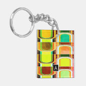 Kleurrijke Funky Retro geïnspireerd Sleutelhanger (Voorkant Links)