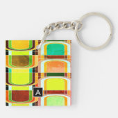 Kleurrijke Funky Retro geïnspireerd Sleutelhanger (Achterkant)