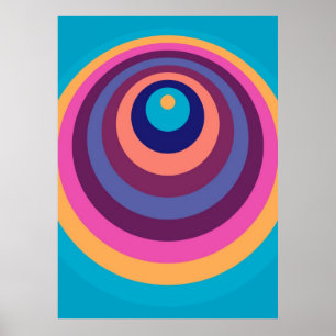 Kleurrijke Funky Strepen Moderne Geometrische Patr Poster