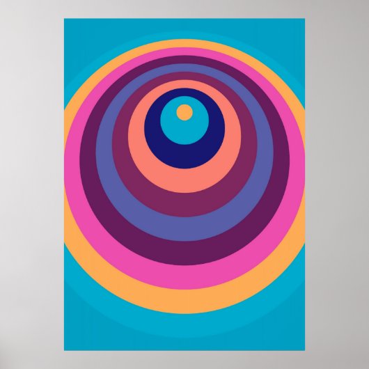 Kleurrijke Funky Strepen Moderne Geometrische Patr Poster (Voorkant)