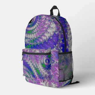 Kleurrijke Funky Trippy Fractale Spiraal Bedrukte Rugzak