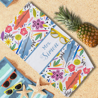 Kleurrijke Funky Tropical Hawaiian Strandlaken