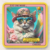 Kleurrijke Funny Magical Cat Onderzetter (Voorkant)