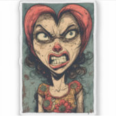 Kleurrijke Fury, FunnyTee,  Sticker (Voorkant)