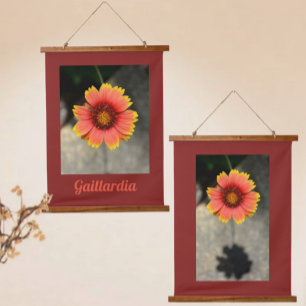 Kleurrijke Gaillardia Bloem Fotografisch Hangend Wandkleed