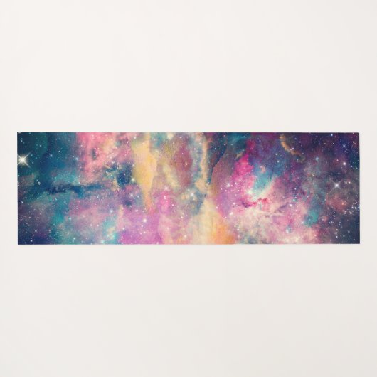Kleurrijke galaxy Nebula Waterverf schilderen Yogamat (Achterkant (horizontaal))