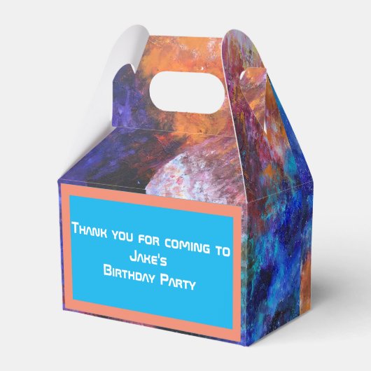 Kleurrijke galaxy Schilting Kinder Koel Birthday P Bedankdoosjes (Achterkant)