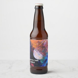 Kleurrijke galaxy Space Painting Cool   Bier Etiket