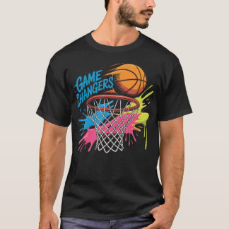 Kleurrijke Game Changers Basketbal Tie Dye Kleur S T-shirt